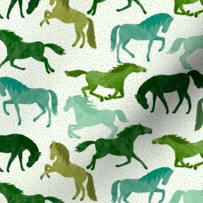 Wild  Horses - spring green - small