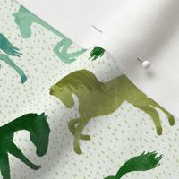 Wild  Horses - spring green - small