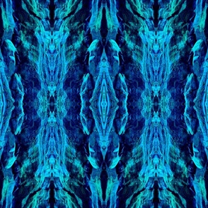 Ghostly whispy shining mirrored rock stripes 18” repeat dark blue and turquoise  hues