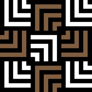 Concentric Overlapping Squares in Black White and Brown