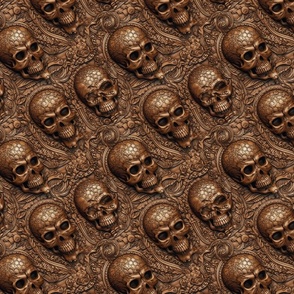 Tooled Leather Inspired Skulls
