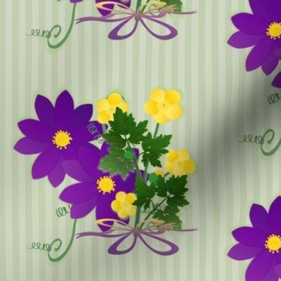 stripe bouquet - yellow violet