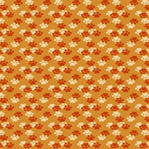 Flipsy Flopsy Bunny Rabbit pawprint background dark orange_ light orange_ and orange