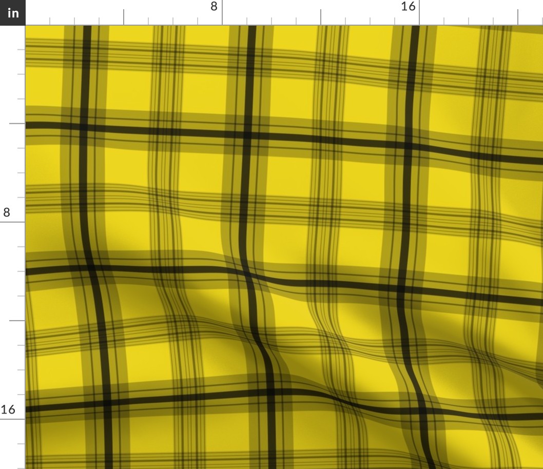 Grunge Vibes Black and Yellow Plaid