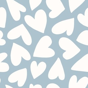 Hearts / medium scale / blue pattern design for kids love