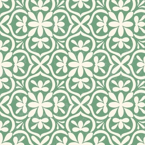 Floral tile green
