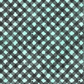 Poppy Patch Gingham 2 black/ turquoise