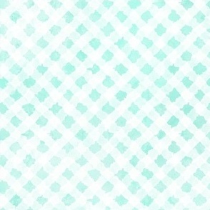 Poppy Patch  Teal & White Gingham
