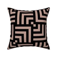 Concentric Overlapping Squares 2 in Beige and Black