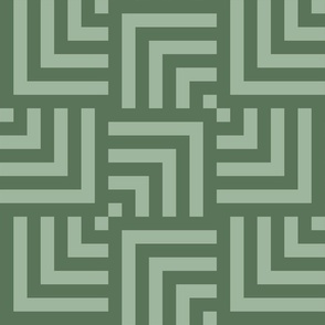 Concentric Overlapping Squares 2 in Sage Green