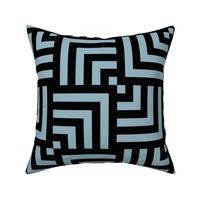 Concentric Overlapping Squares 2 in Pewter Blue and Black