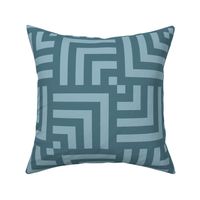 Concentric Overlapping Squares 2 in Pewter Blues