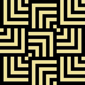 Concentric Overlapping Squares 2 in Yellow and Black