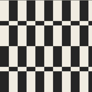 Check Stripe _ Creamy White_ Raisin Black _ Geometric