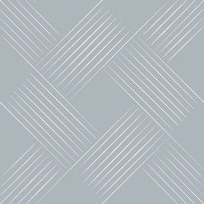 Contemporary Geometric Weave _ Creamy White_ French Gray Blue _ Lines