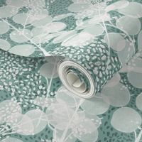 Silver Dollars and Rice Wedding Linens in Eucalyptus
