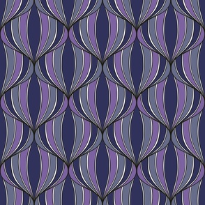 Ogee Scallops - Blue Purple 