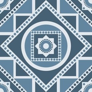 Bold Geometric Mandala - Blue