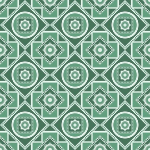 Bold Geometric Mandala - Green