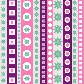 Geometric Ribbons - Purple, Pink, Green