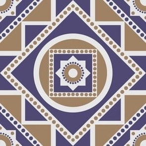 Bold Geometric Mandala - Purple and Cream
