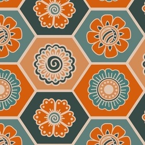 Mehendi Floral Hexagons - Boho