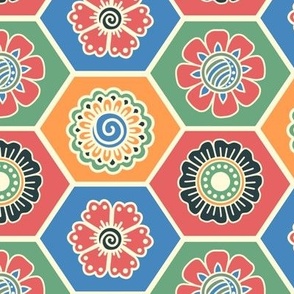 Mehendi Floral Hexagons - Summer