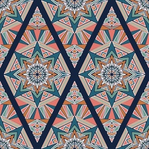 Abstract Diamond Mandala - Colourful