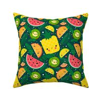 Kawaii Tropical Fruits Pattern