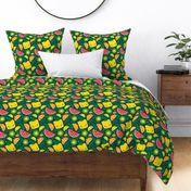 Kawaii Tropical Fruits Pattern