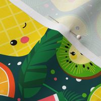 Kawaii Tropical Fruits Pattern