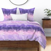 Large Hand Painted Ombre Watercolor Stripes - Pluto Purple and Pink