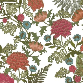 Romantic Garden Cray Bright William Morris white