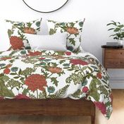 LARGE Romantic Garden Cray Bright William Morris white