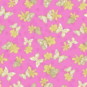 Butterfly Resort - 17.00in x 13.60in - great for quilts/clothing!