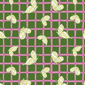 Butterfly Plaid - 6in x 4.89in - wonderful for quilts/accessories/girl's clothing! 