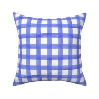 watercolor gingham plaid in violet blue