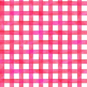 watercolor gingham plaid in pink