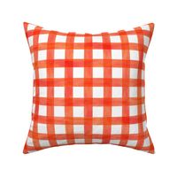 watercolor gingham plaid in orange