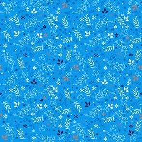 Vegetal party - blue - FABRIC