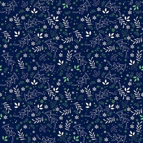 Vegetal party - blue green - FABRIC