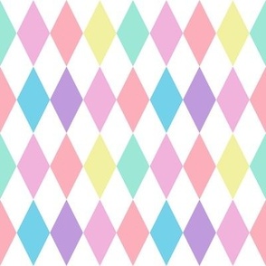 harlequin pastel rainbow diamond pattern medium || geometric  shapes