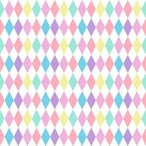 harlequin pastel rainbow diamond pattern small || geometric  shapes