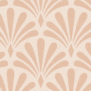 Large | Textured Art Nouveau Flower in Sandy Pink