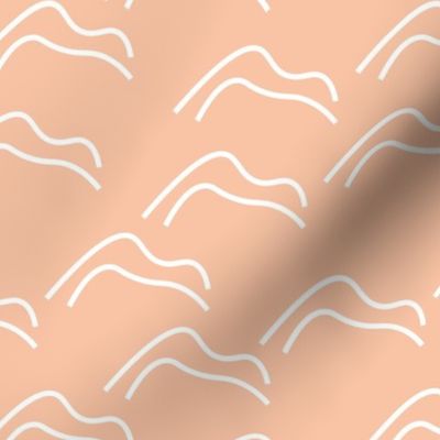 Modern abstract hills in coral pink