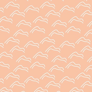 Modern abstract hills in coral pink