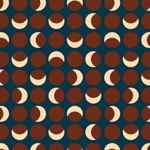 Moonlight - red and cream crescent moon