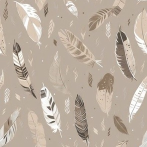 Flying Feathers - Beige – elegant canvas print– Photowall