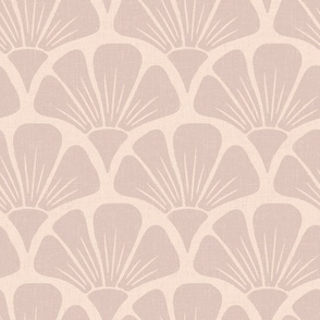 Large | Textured Art Nouveau Flower in Dusty Coral