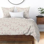 Sweet Dreams Toile de Jouy coral rose and cream